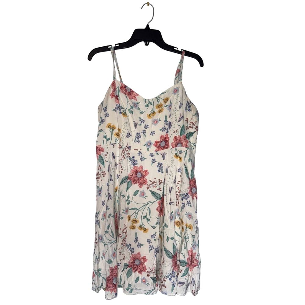 Old Navy Pullover Fit Flare Floral Print Lined Cami Tank Dress Womens Sz L Boho